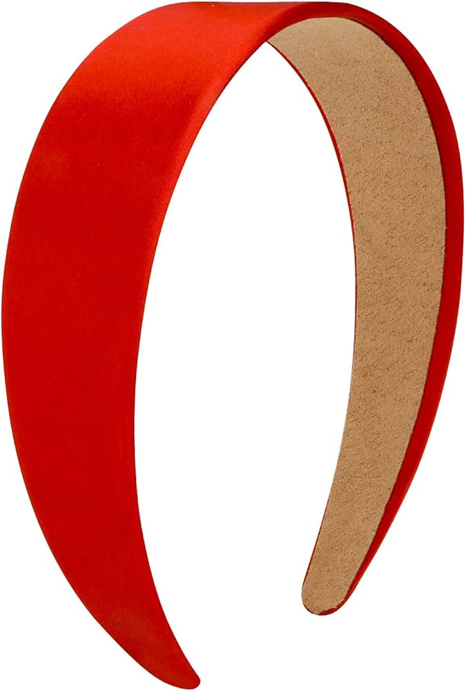 VELSCRUN Headbands for Women Girls 1.6 Inch Red Satin Wide Headband Head Bands for Womens Hair So... | Amazon (US)
