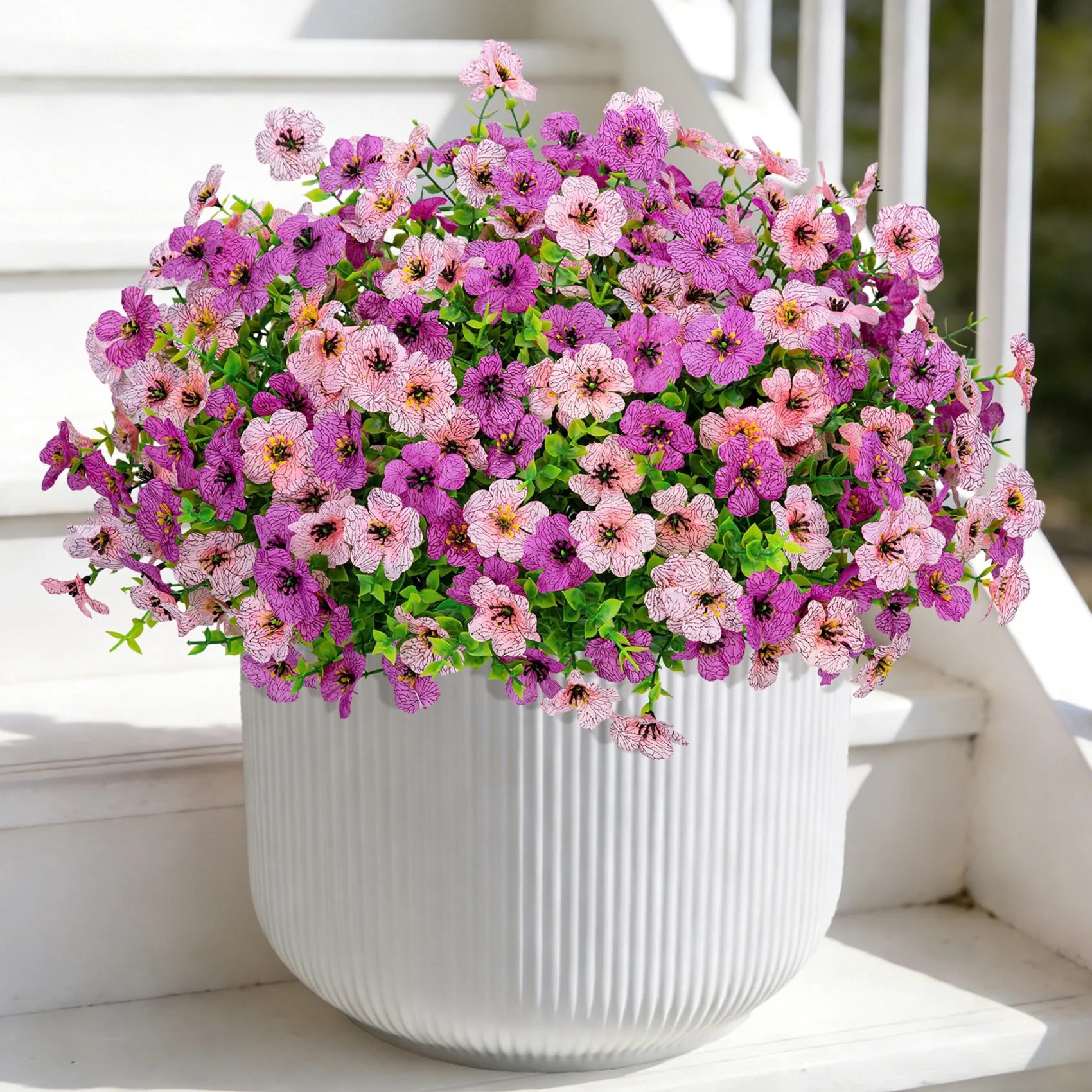 Scidweet Artificial Flowers for Outdoors, 12 Bundles Faux Fake Silk Flowers with Realistic Eucaly... | Walmart (US)