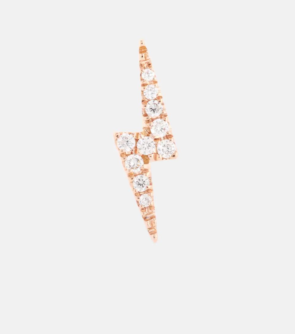 Diamond Lightning Bolt 18kt rose gold single stud earring | Mytheresa (US/CA)