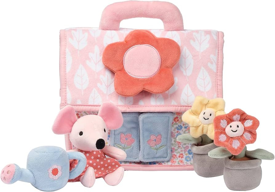 Lambs & Ivy Floral Cottage 5pc Interactive Flowers & Mouse Plush Play Set Toy | Amazon (US)