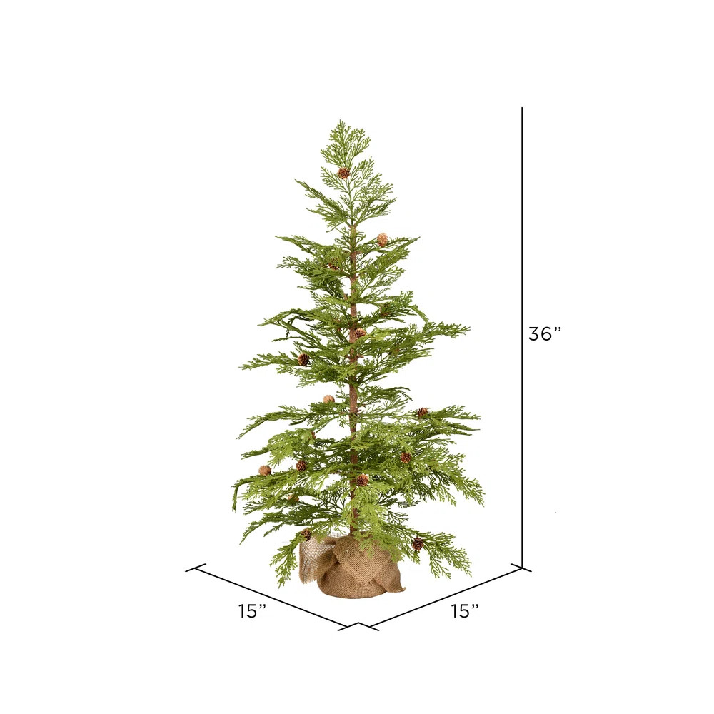 Vickerman Cedar Pinecone Artificial Christmas Tree 36' Cedar Christmas Tree with Realistic Needle... | Wayfair North America