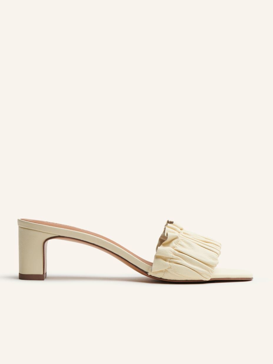 Shereen Ruched Block Heel Mule | Reformation (US & AU)