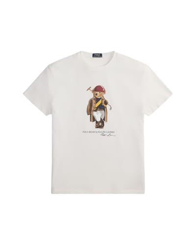 POLO RALPH LAUREN Men's Classic Fit Polo Bear T-Shirt,White, Medium | Amazon (US)