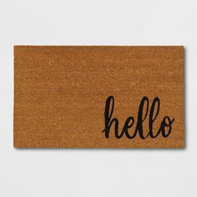 1'6"x2'6" Small Hello Door Mat Black - Threshold™ | Target