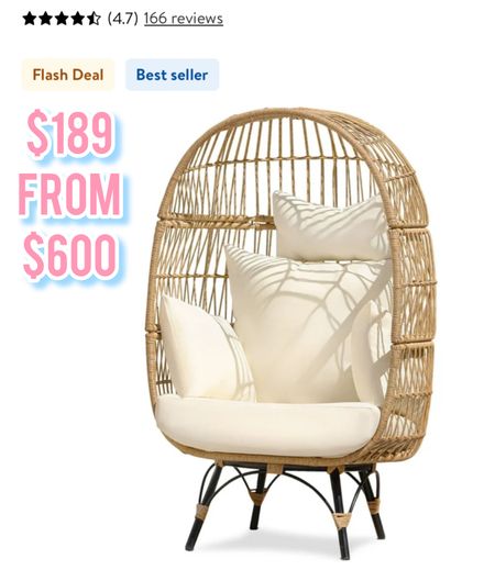 Egg chair on sale. Patio furniture 

#LTKhome #LTKSeasonal #LTKsalealert