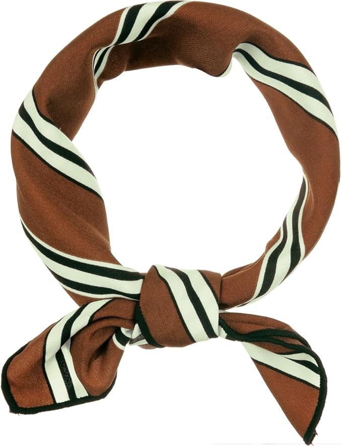 Allegra K 50cm Stripe Print Square Neck Wrap Scarves Head Scarf Kerchief Neckerchief Bandana for ... | Amazon (US)