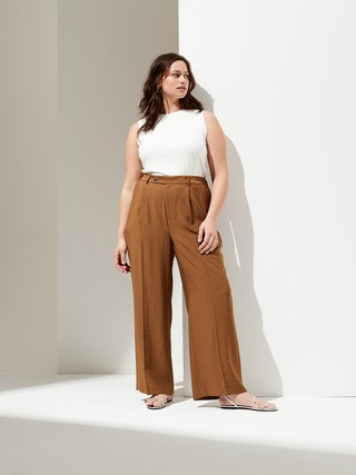 High-Rise Wide-Leg LENZING&#153 ECOVERO&#153 Pant | Banana Republic (US)