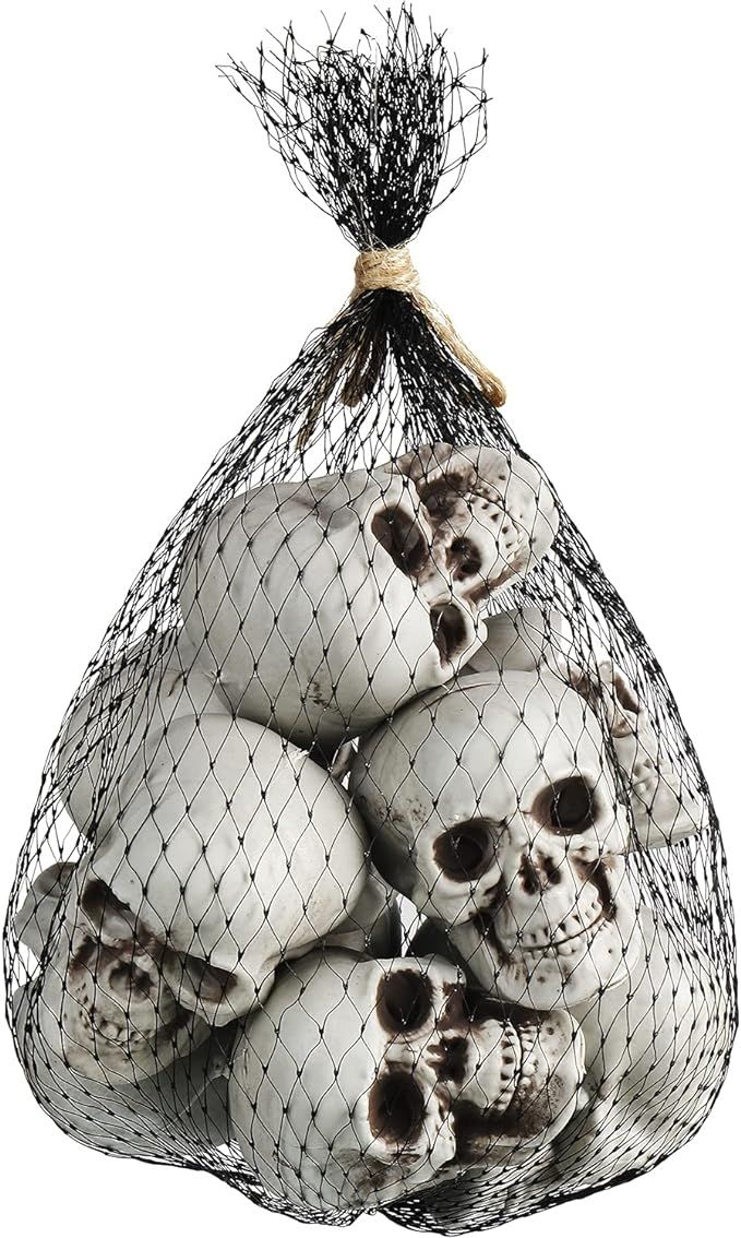 Boao 10 Pieces Halloween Skeleton Head Small Mini Skulls for Halloween Party, Halloween Decor Pro... | Amazon (US)