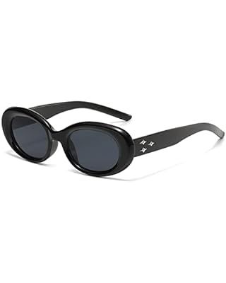 LJCZKA Vintage Small Oval Sunglasses Women Men, Retro Oval Small Frame Sunglasses Stylish Round S... | Amazon (UK)