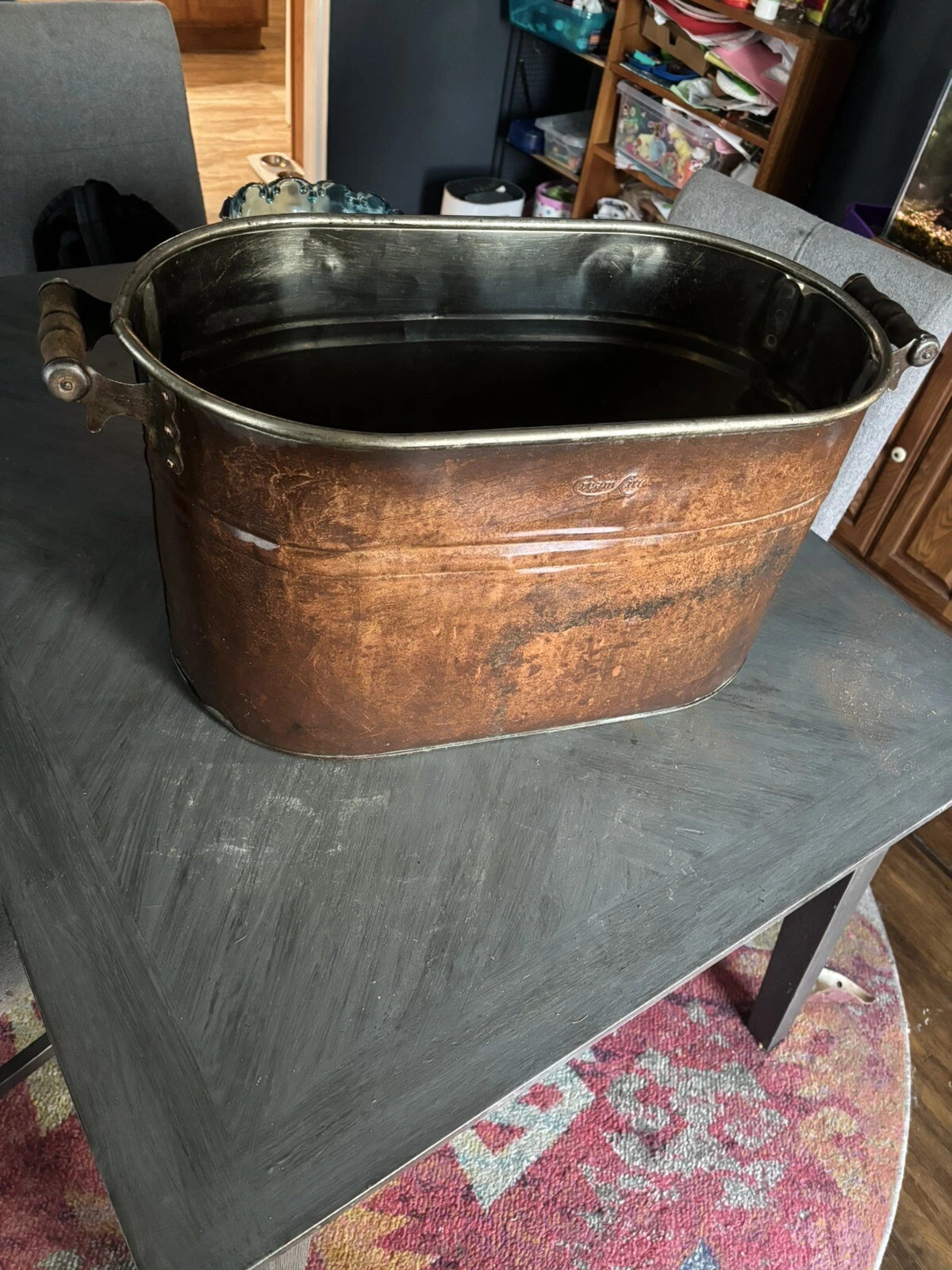 Large Antique Oval copper Cream City boiler with wood handles and no lid. 1909. | eBay US