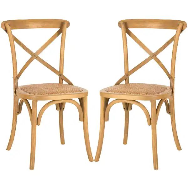 SAFAVIEH Franklin X-Back Weathered Oak Dining Chair (Set of 2) | Bed Bath & Beyond