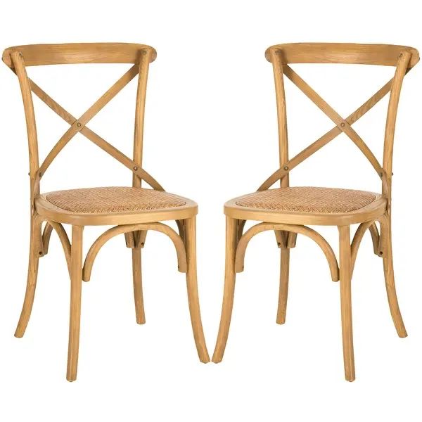 SAFAVIEH Franklin X-Back Weathered Oak Dining Chair (Set of 2) | Bed Bath & Beyond