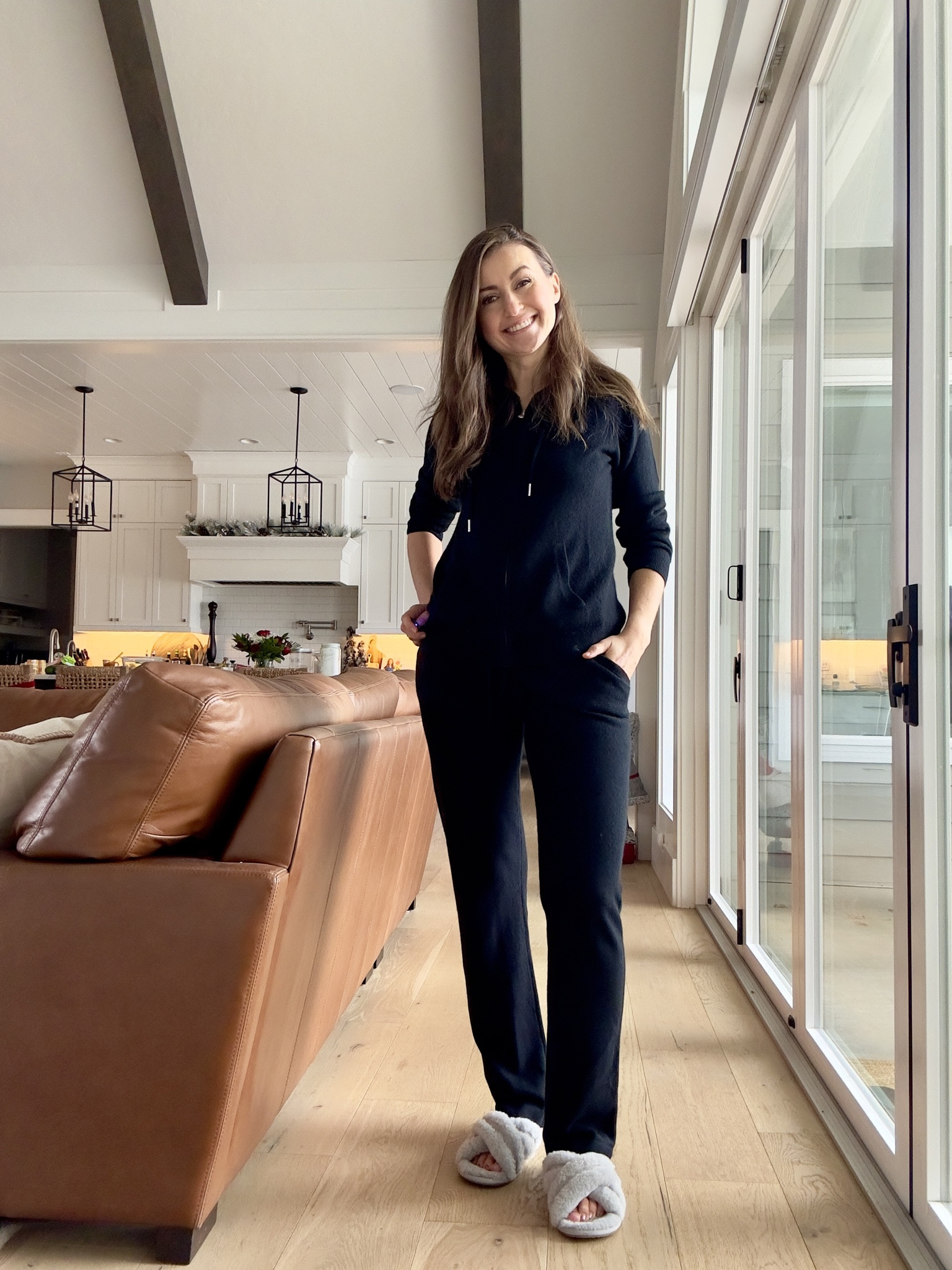 Favorite Loungewear - Cashmere - super soft and cozy top and bottom in small (not itchy at all) and my coziest slippers too (that don’t make your feet sweaty). 

#LTKshoecrush #LTKstyletip #LTKGiftGuide