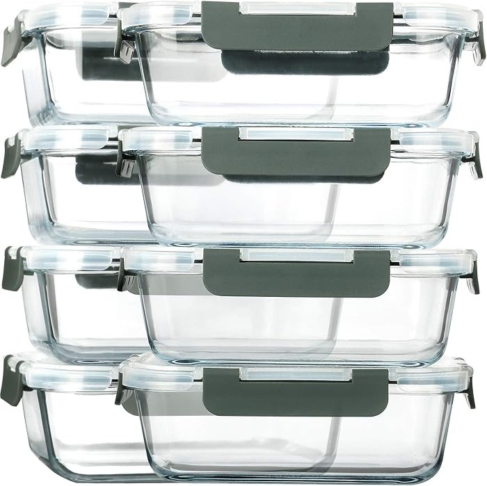 M MCIRCO [8-Pack,30 oz] Glass Meal Prep Containers,Glass Food Storage Containers,Airtight lunch C... | Amazon (US)