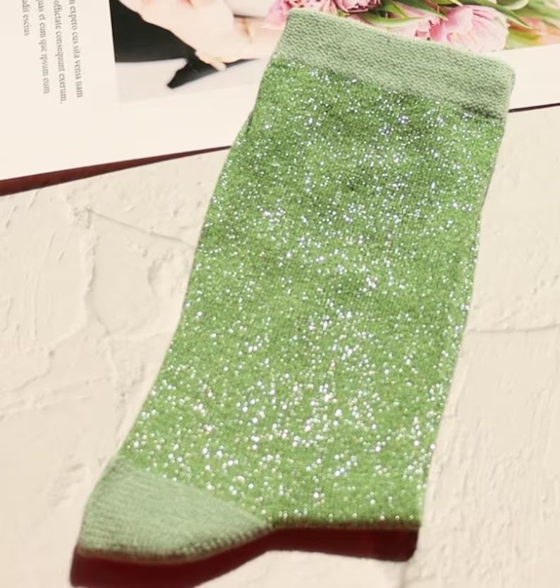 Women's Glitter Socks Summer Thin Breathable Stretchable Socks - Etsy | Etsy (US)