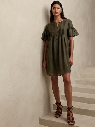 Ramie Pintuck Dress | Banana Republic (US)