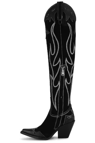 Free People Wild West Thigh High in Black Suede from Revolve.com | Revolve Clothing (Global)