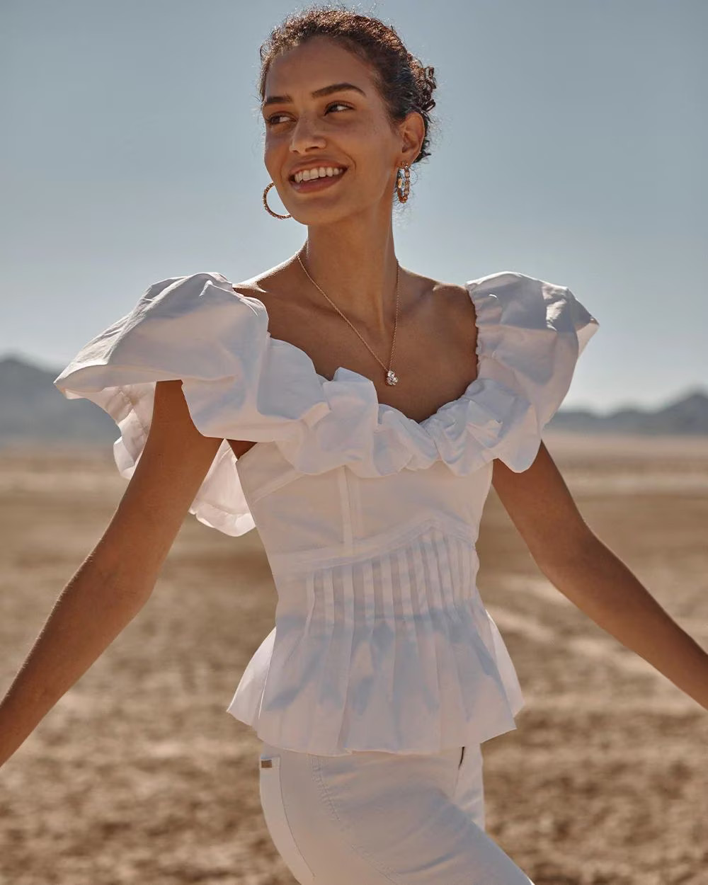 Off-The-Shoulder Drama Seamed Bustier | White House Black Market