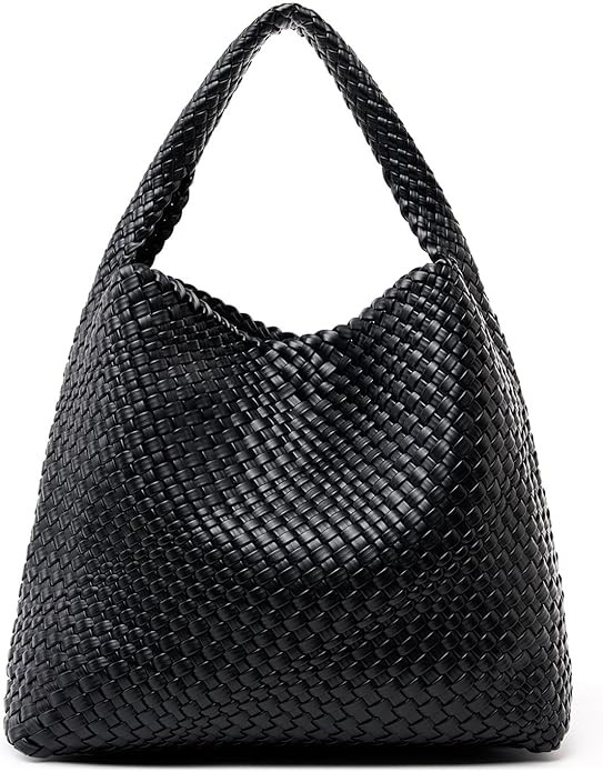 Large Woven Bag Tote Bags for Women Vegan Leather Tote Bag Woven Purse Woven Handbag | Amazon (US)