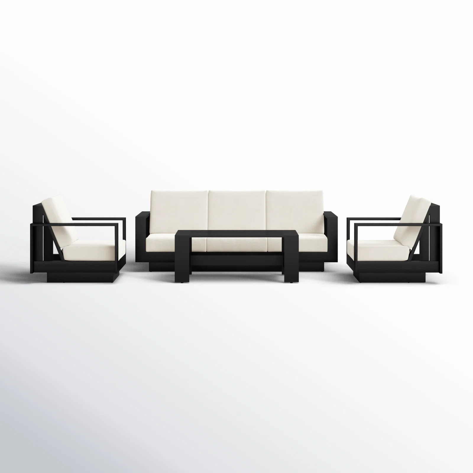 Sterling 4-Piece Outdoor Seating Group with Swivel Chairs and Sunbrella Cushions | Wayfair North America