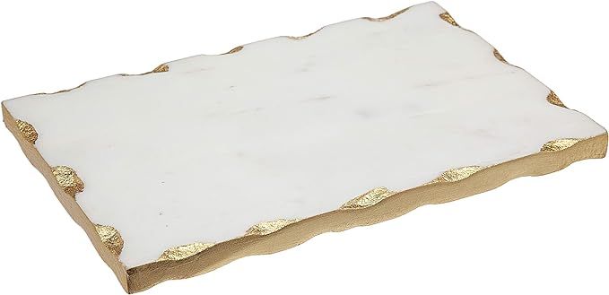 Amazon.com | Godinger White Marble Serving Tray, Charcuterie Platter Cheese Board with Gold Trim:... | Amazon (US)