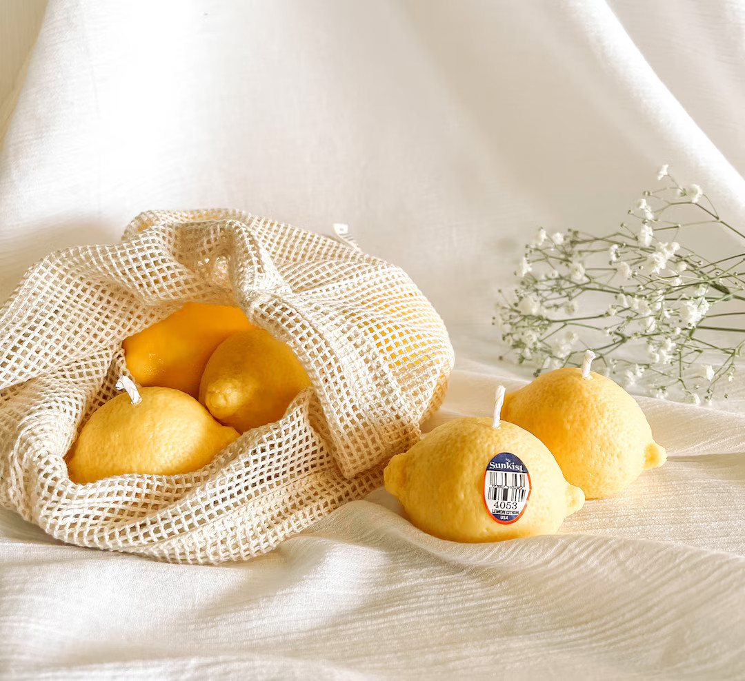 Lemon Candle / Fruit Candle / Scented Decorative Candle / Soy Wax Candle / Essential Oil / Food C... | Etsy (US)