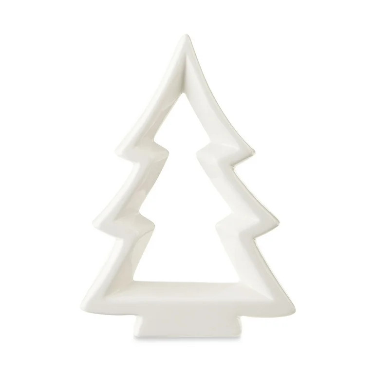 Ceramic Christmas White Tree Tabletop Decoration, by Holiday Time | Walmart (US)