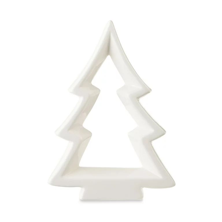 Ceramic Christmas White Tree Tabletop Decoration, by Holiday Time | Walmart (US)