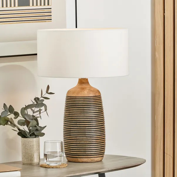 Pacific Lifestyle Caspian Grooved Table Lamp | Dunelm