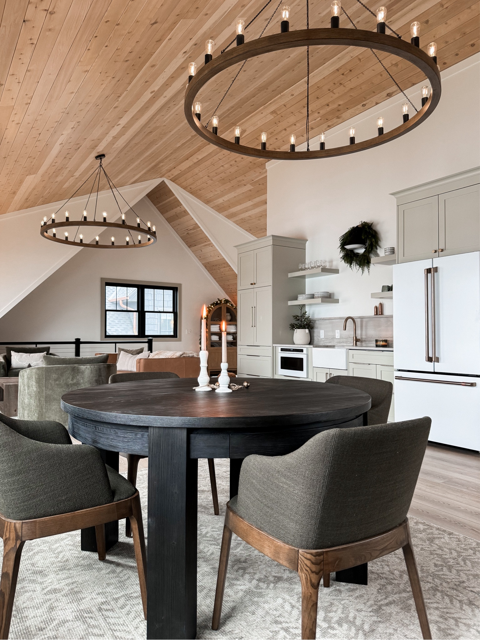 Guest house dining space with some of my favsoite from pottery barn! This table is great with storage drawers at the end of each end. We have it set up as circle with 4 chairs but it has a leaf to extend to an oval shape. 

#LTKHome #LTKHoliday #LTKStyleTip