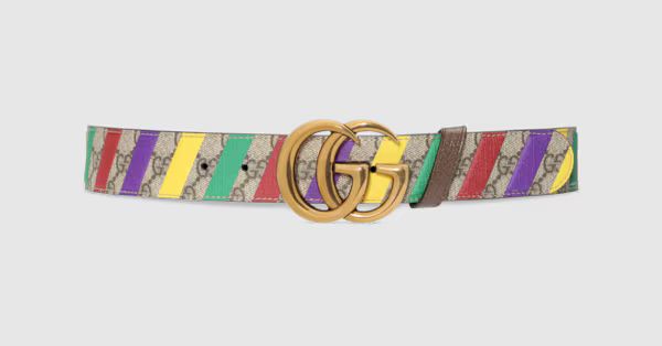 Gucci Striped belt with Double G | Gucci (US)