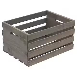 Crates & Pallet 18 in. x 12.5 in. x 9.5 in. Large Crate in Weathered Gray-69002 - The Home Depot | The Home Depot
