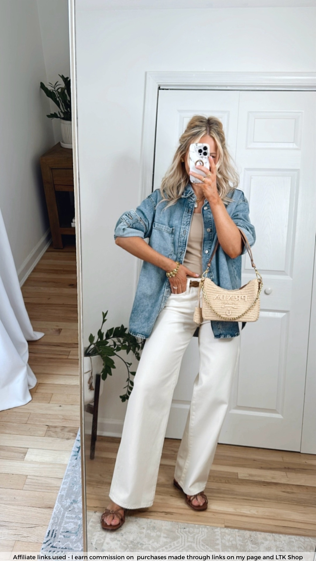 Casual spring outfit
How to style a denim shirt
J.Crew ecru jeans 
Neutral style 