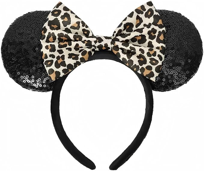 ETLUK Mouse Ears Headband, Mouse Ears Sequin Bow Headbands for Women Girls, Cosplay Accessories P... | Amazon (US)