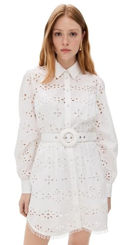 Hemant and Nandita Women's Short Dress with Buckle Belt and Slip, Off White, L | Amazon (US)