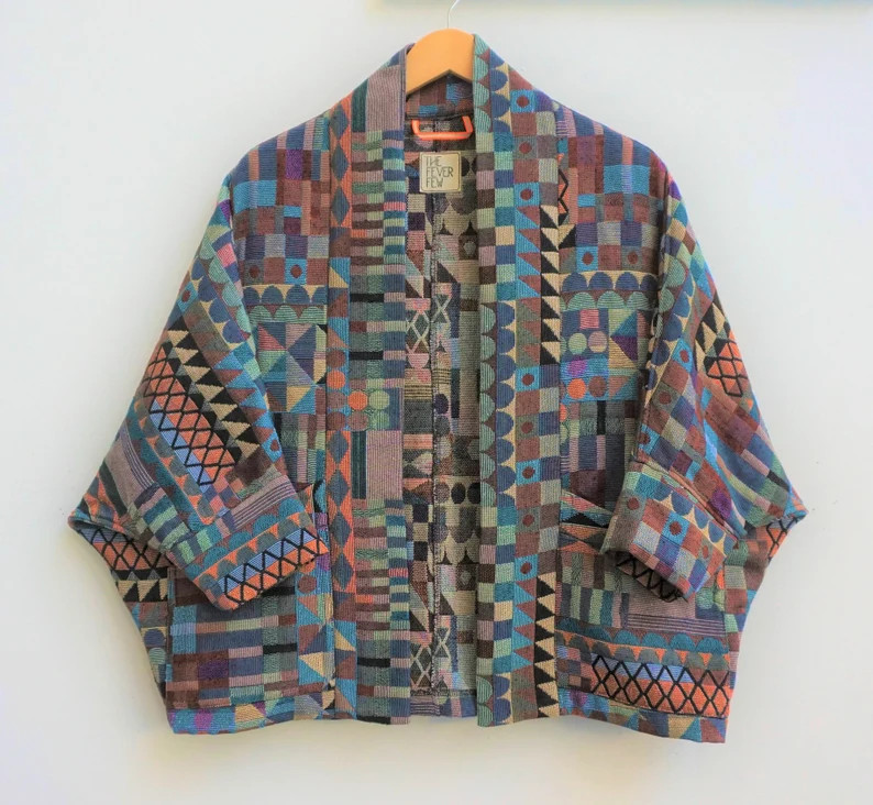 Batwing Jacket / Narrow Cuffs / Boxy Jacket / Jacket with pockets / Minimalist/ Geometric Woven F... | Etsy (US)