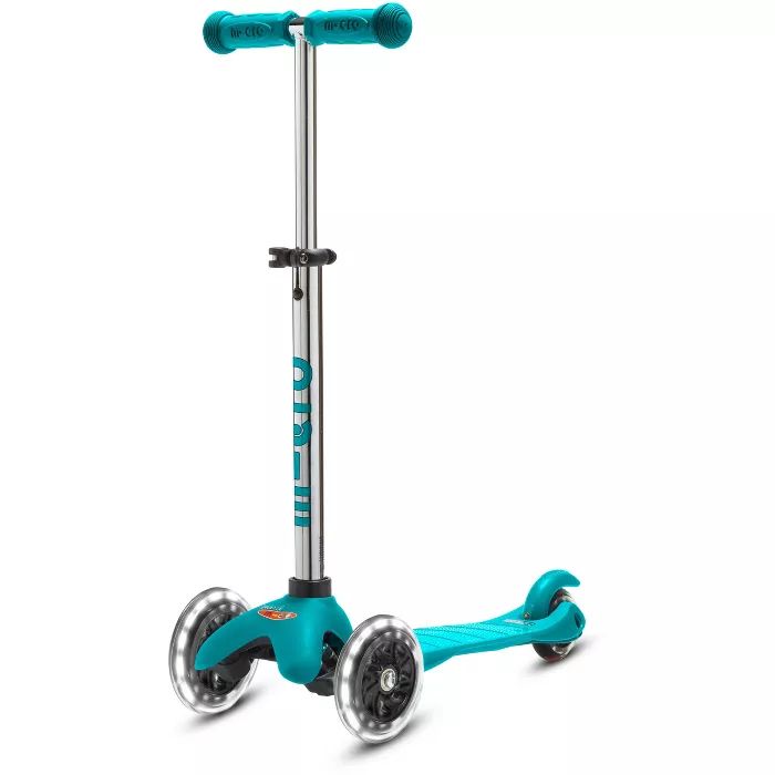 Micro Kickboard Mini Plus Kick Scooter with LED Lights - Aqua | Target