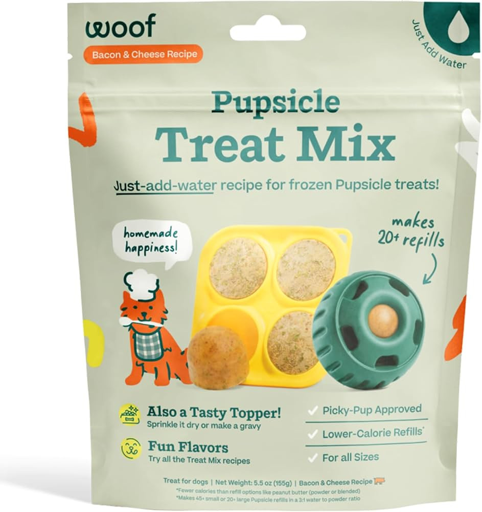 WOOF Dog Treat Mix - Easy-to-Make DIY Pupsicle Refills - Tasty, Healthy Dog Treats - Wholesome In... | Amazon (US)