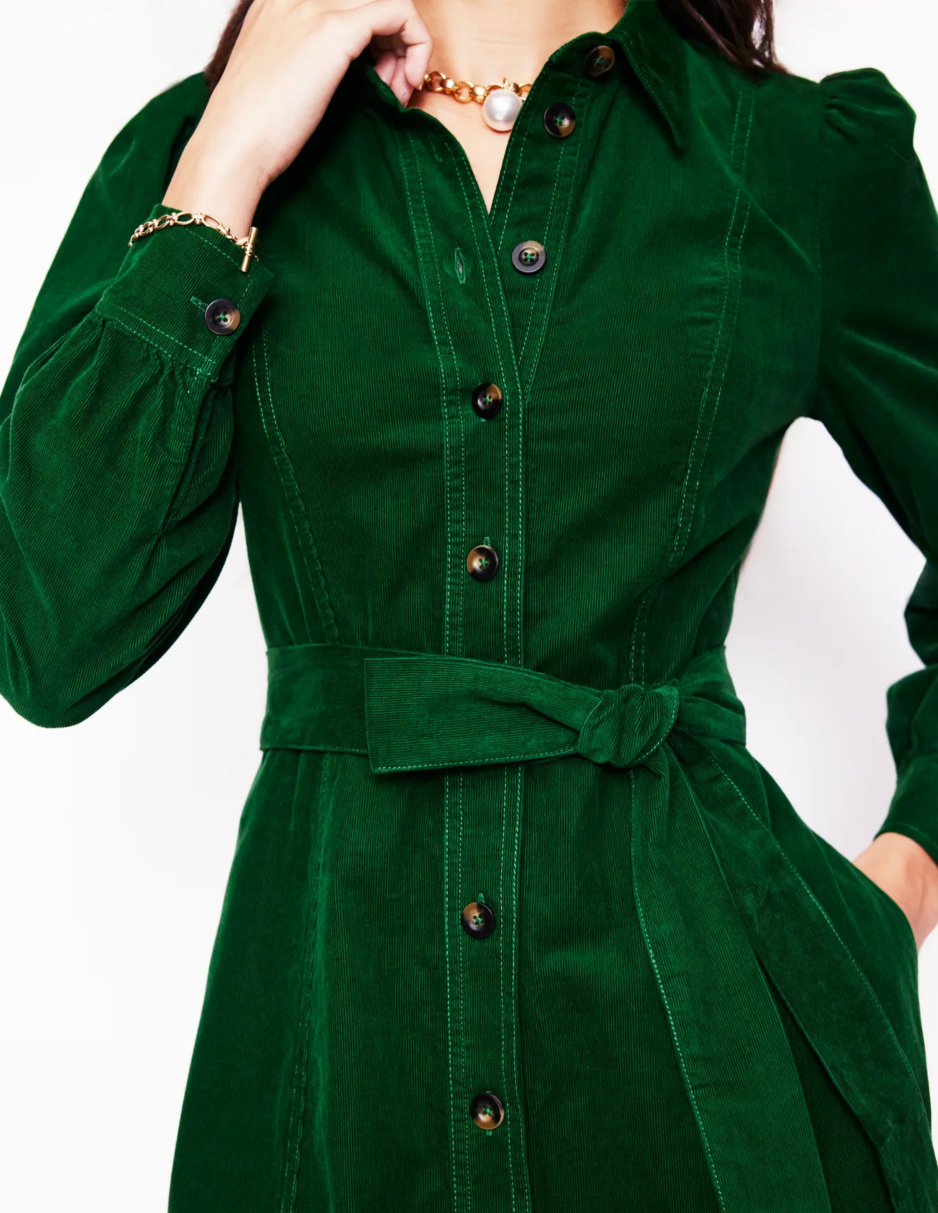 Aubrey Cord Midi Shirt Dress | Boden (US)