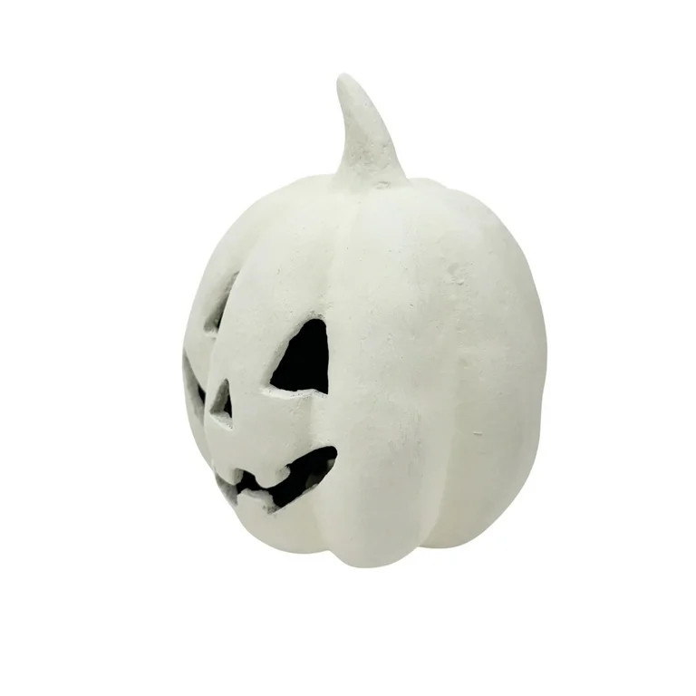Paper Mache Jack-o'-Lantern Tabletop Decoration, White, 8", Halloween by Way To Celebrate | Walmart (US)