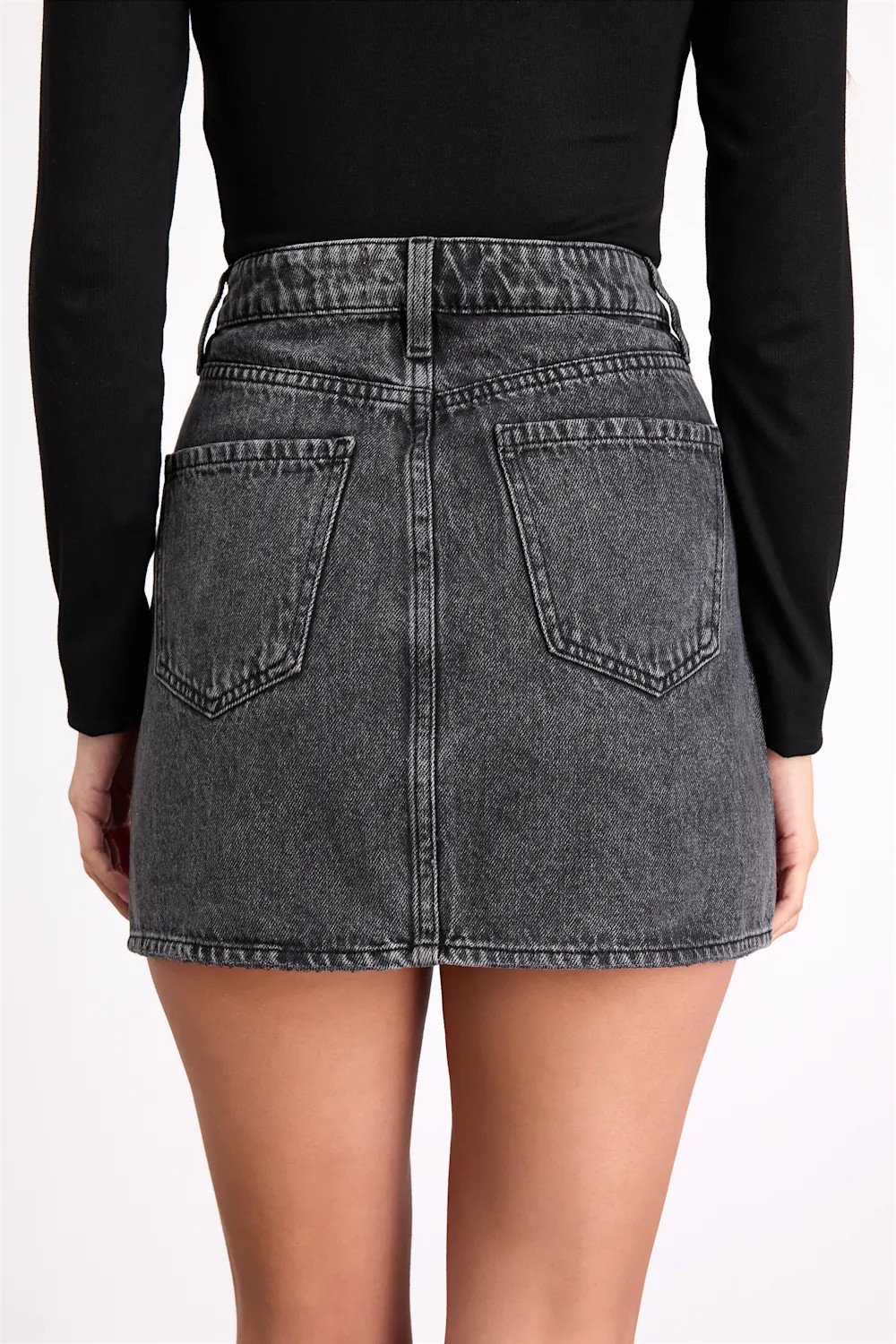 Stash Washed Black Denim Rhinestone Mini Skirt | Lulus