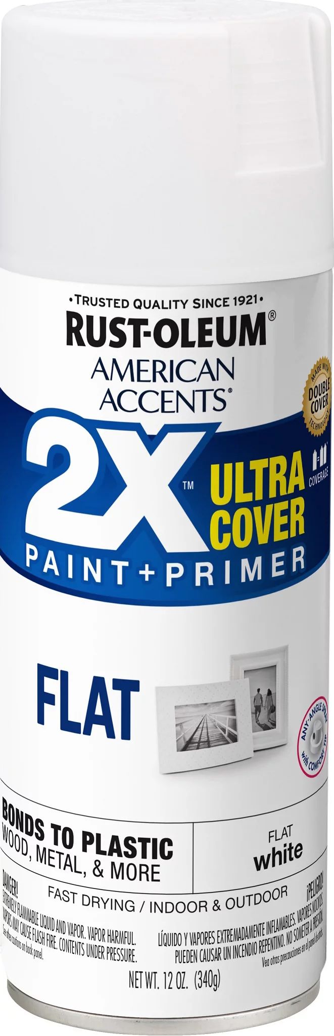 White, Rust-Oleum American Accents 2X Ultra Cover Flat Spray Paint, 12 oz | Walmart (US)