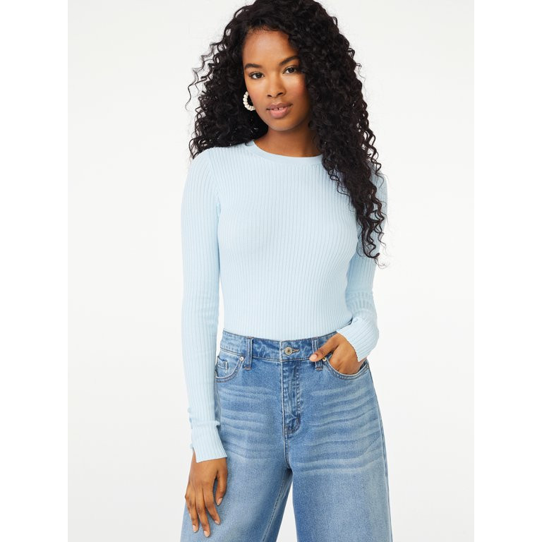 Scoop Women's Long Sleeve Sweater Bodysuit - Walmart.com | Walmart (US)