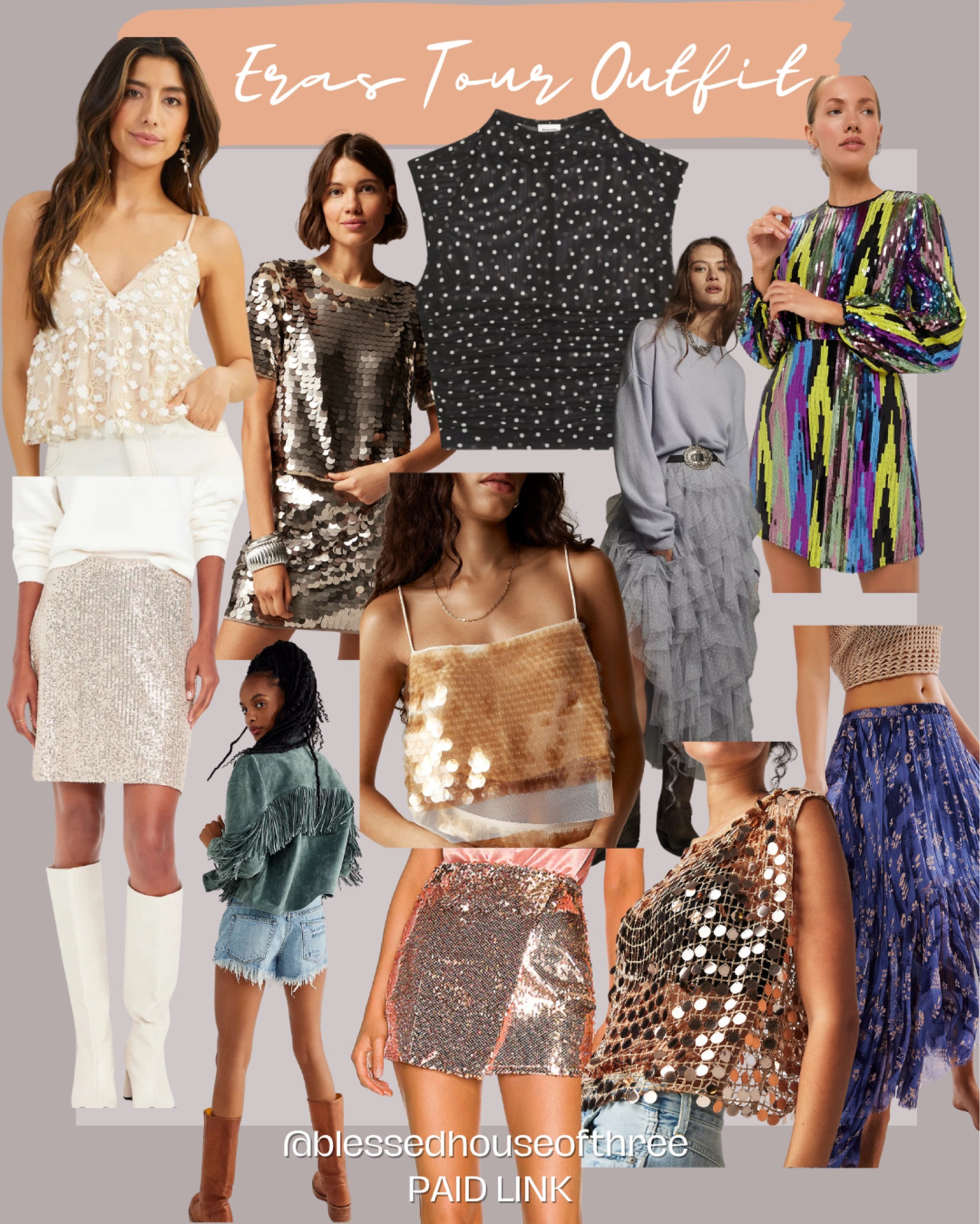 Taylor swift Eras Tour outfit ideas

Fringe jacket, sparkle mini dress, FP skirt, sequin top, mesh top, concert outfit, ruffled midi skirt, sequin dress, glitter boots, gem Mary Jane flats, tulle skirt, sequin jacket, glitter converse, taylor swift outfit, taylor swift boots, taylor swift shoes, 

#LTKSeasonal #LTKStyleTip #LTKParties