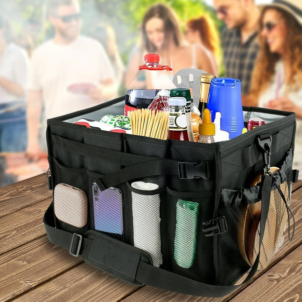 BBQ Accessories Caddy with Paper Towel Holder Large Grill and Picnic Mesh Pockets Strap Collapsib... | Walmart (US)