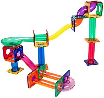 PicassoTiles Marble Run 50-Piece Magnetic Tile Race Track Toy Play Set | STEM Building & Learning... | Amazon (US)