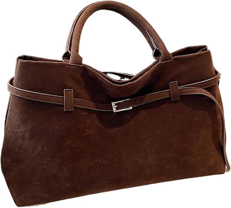 Dark Brown Faux Leather Suede Bag Tote Bag for Women | Amazon (CA)