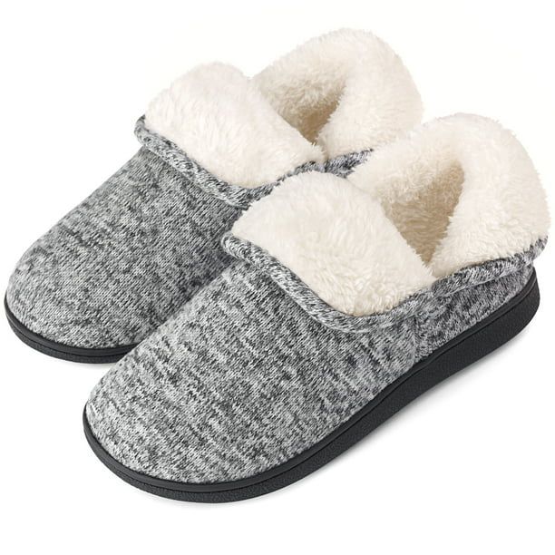VONMAY Adult Female Fuzzy Slippers Boots Memory Foam Booties House Shoes Indoor Outdoor Gray - Wa... | Walmart (US)