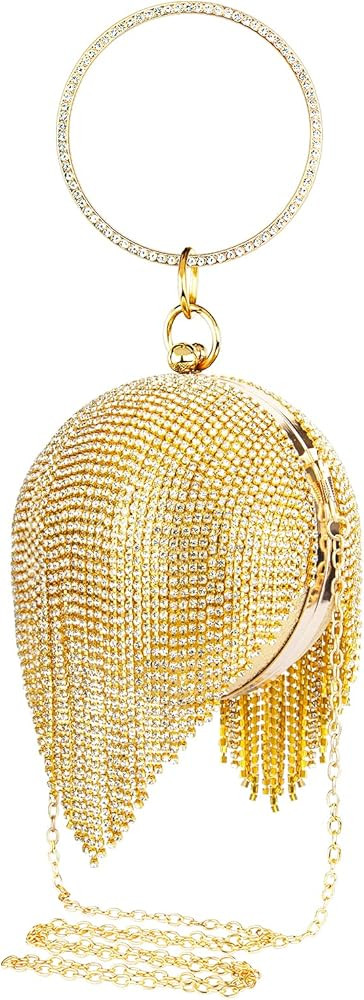 Small Round Ball Evening Clutch Purse, Rhinestone Lady Party Wedding Crossbody Shoulder Bag, Wome... | Amazon (US)