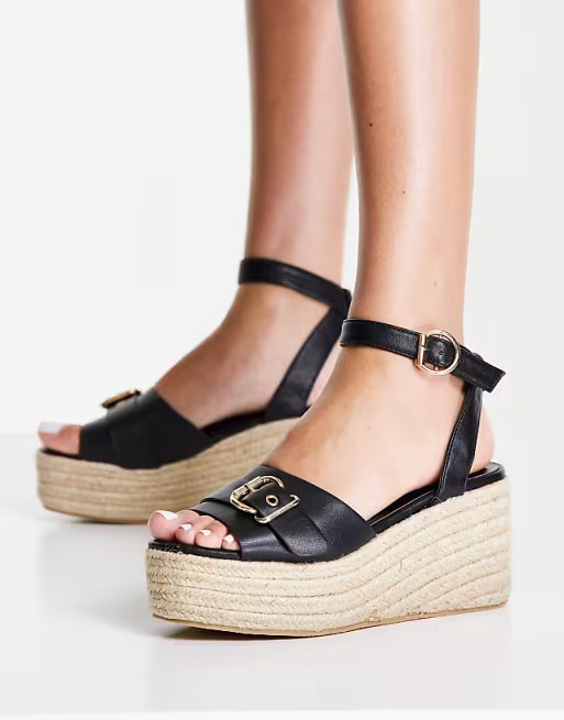 Glamorous flatform espadrille sandals in black | ASOS (Global)